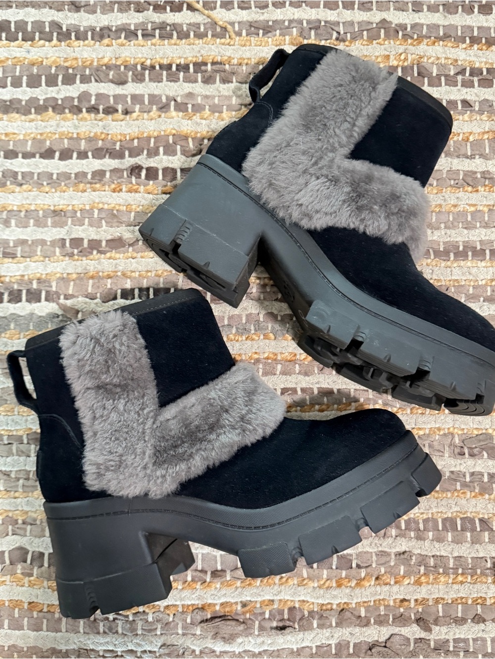 UGG Black Suede Platform Boot
